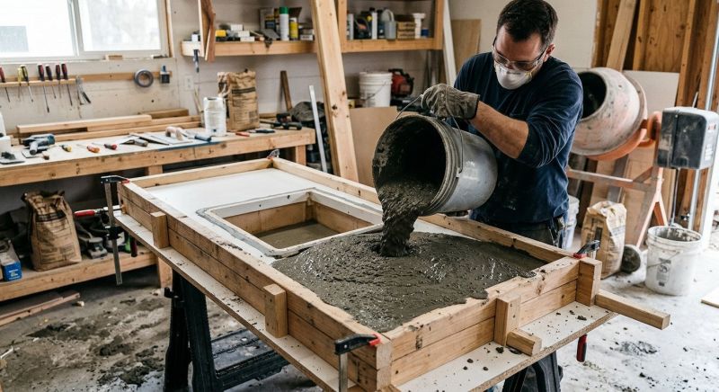 Cement Counter Installation in Sonoma County, CA