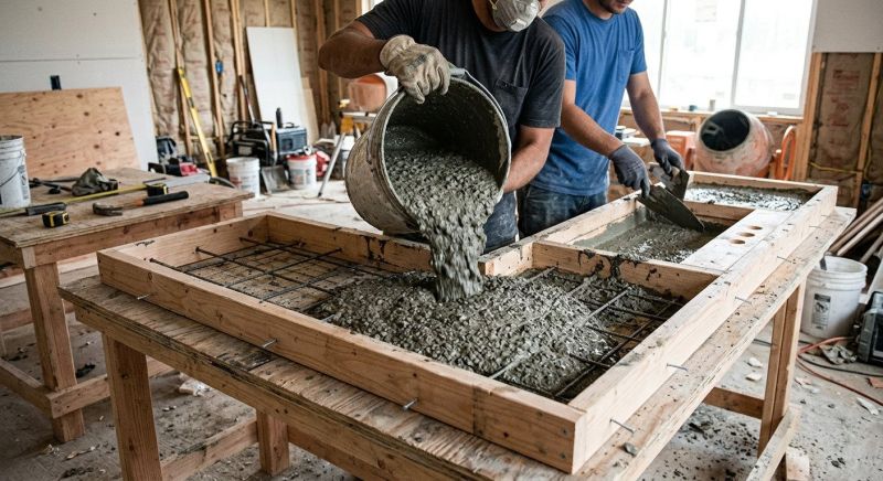 Cement Countertop Pouring in Santa Rosa, CA