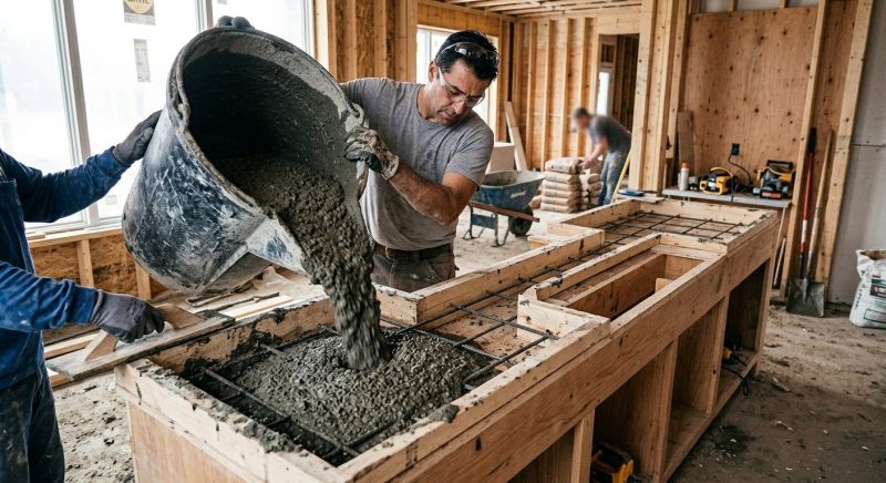 Cement Countertop Pouring in Marin County, CA